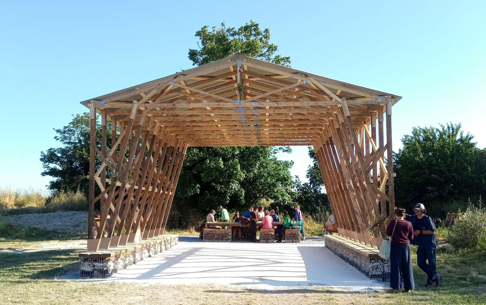 Kiosque de Bongraine, 100% matériaux de réemploi